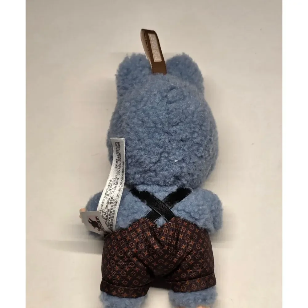 Pop Mart The Monsters Labubu Plush Doll Blue Monster Overalls Figure